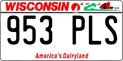 WI license plate 953PLS
