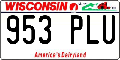 WI license plate 953PLU