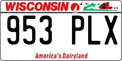 WI license plate 953PLX