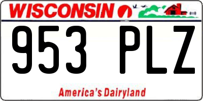 WI license plate 953PLZ