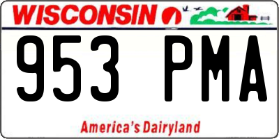 WI license plate 953PMA