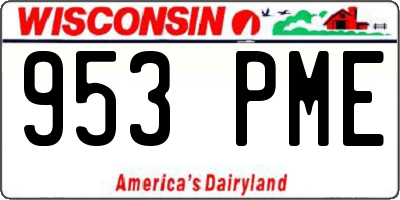 WI license plate 953PME