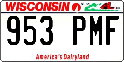 WI license plate 953PMF