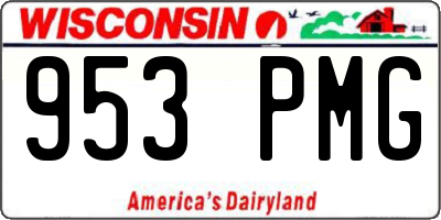 WI license plate 953PMG