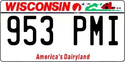 WI license plate 953PMI