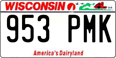 WI license plate 953PMK