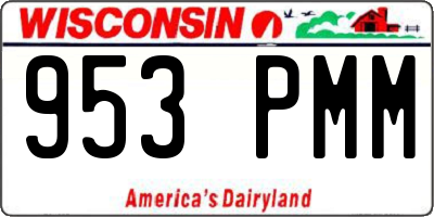 WI license plate 953PMM