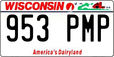 WI license plate 953PMP