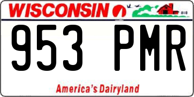 WI license plate 953PMR