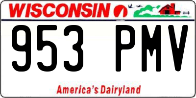 WI license plate 953PMV