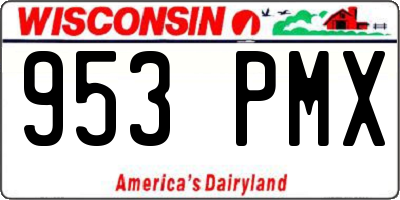 WI license plate 953PMX