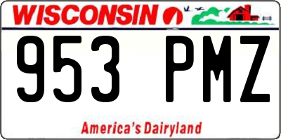 WI license plate 953PMZ