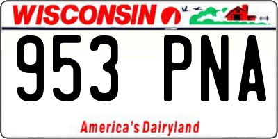 WI license plate 953PNA
