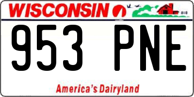 WI license plate 953PNE