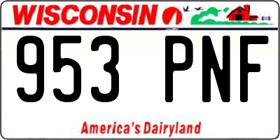 WI license plate 953PNF