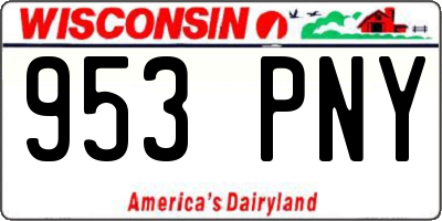 WI license plate 953PNY