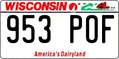 WI license plate 953POF