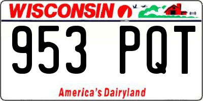 WI license plate 953PQT