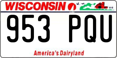 WI license plate 953PQU