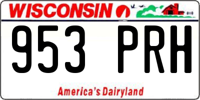 WI license plate 953PRH