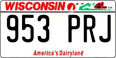 WI license plate 953PRJ