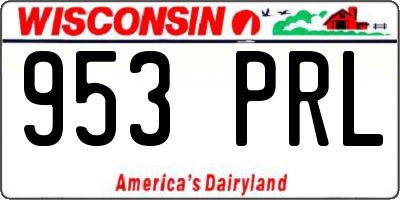 WI license plate 953PRL