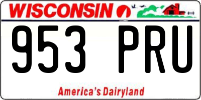 WI license plate 953PRU