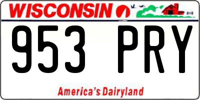 WI license plate 953PRY