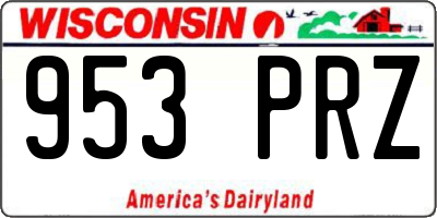 WI license plate 953PRZ