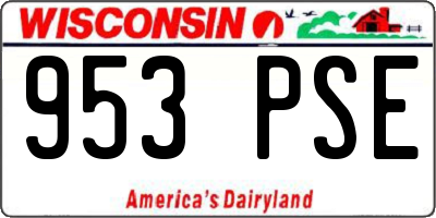 WI license plate 953PSE