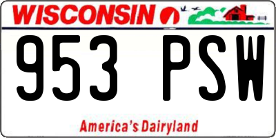 WI license plate 953PSW