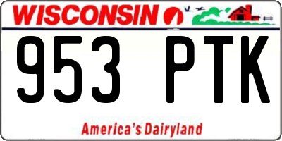 WI license plate 953PTK