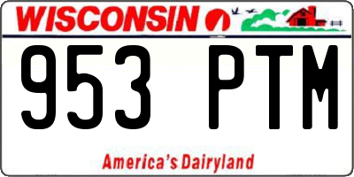 WI license plate 953PTM