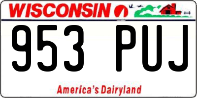 WI license plate 953PUJ
