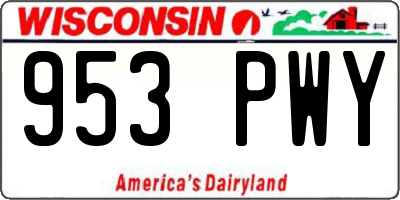 WI license plate 953PWY