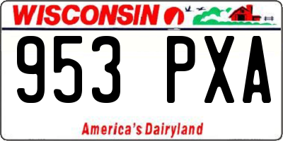 WI license plate 953PXA