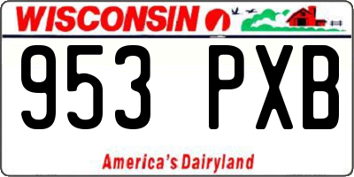 WI license plate 953PXB