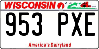 WI license plate 953PXE