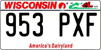 WI license plate 953PXF