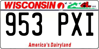 WI license plate 953PXI