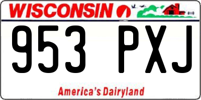 WI license plate 953PXJ