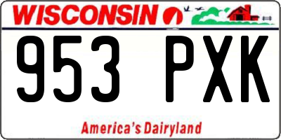 WI license plate 953PXK