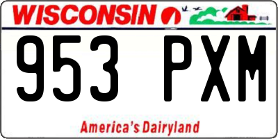 WI license plate 953PXM