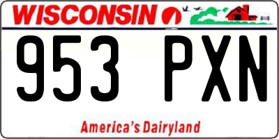 WI license plate 953PXN