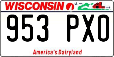 WI license plate 953PXO