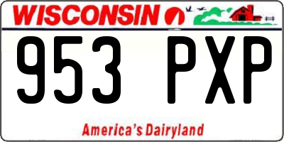 WI license plate 953PXP