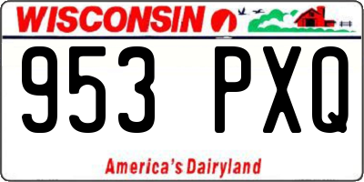 WI license plate 953PXQ
