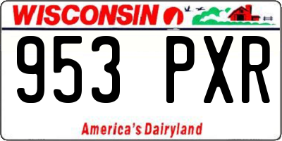 WI license plate 953PXR