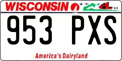 WI license plate 953PXS