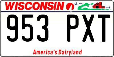 WI license plate 953PXT